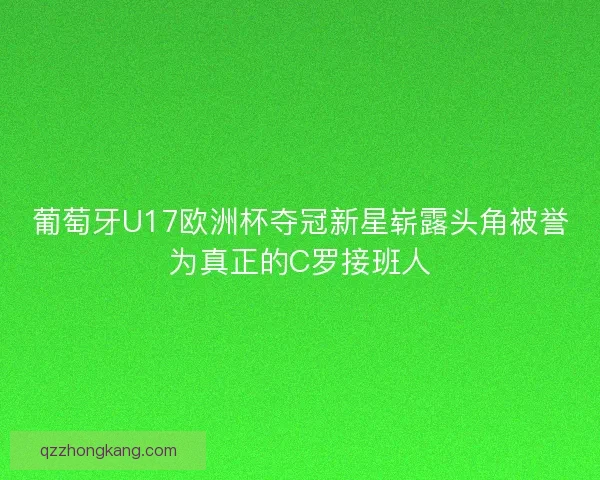 葡萄牙U17欧洲杯夺冠新星崭露头角被誉为真正的C罗接班人