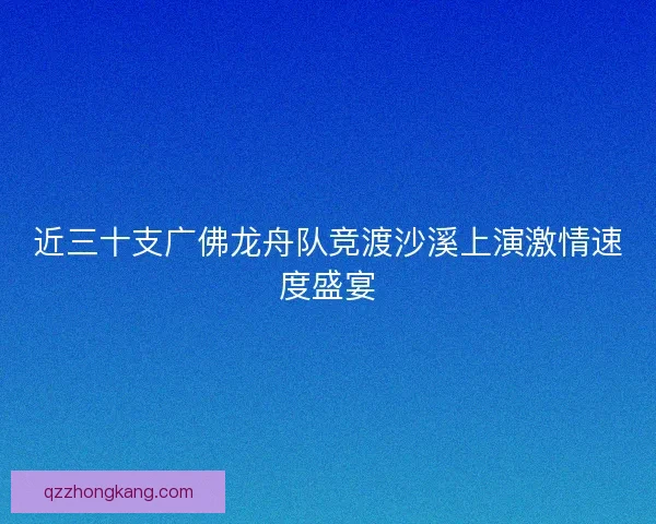 近三十支广佛龙舟队竞渡沙溪上演激情速度盛宴